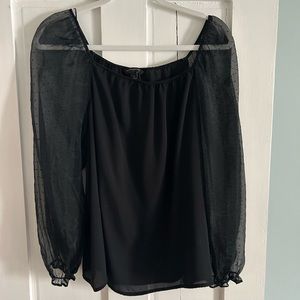 Banana Republic Black Sheer Relaxed Blouse